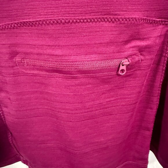 Athleta Pacifica Wrap Front 1/2 Zip Fuscia Tee Size S - Picture 5 of 8